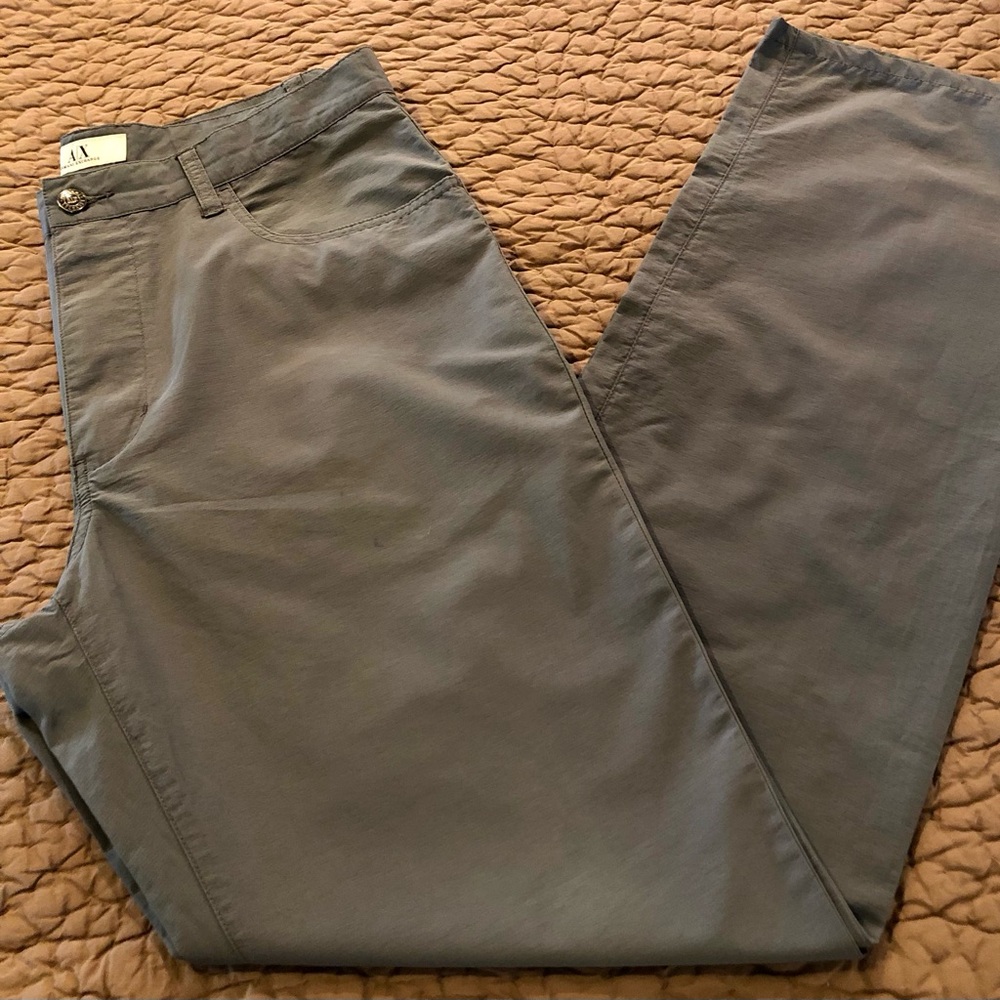 ARMANI EXCHANGE men’s casual cotton/nylon blend straight leg pants. Size 33L